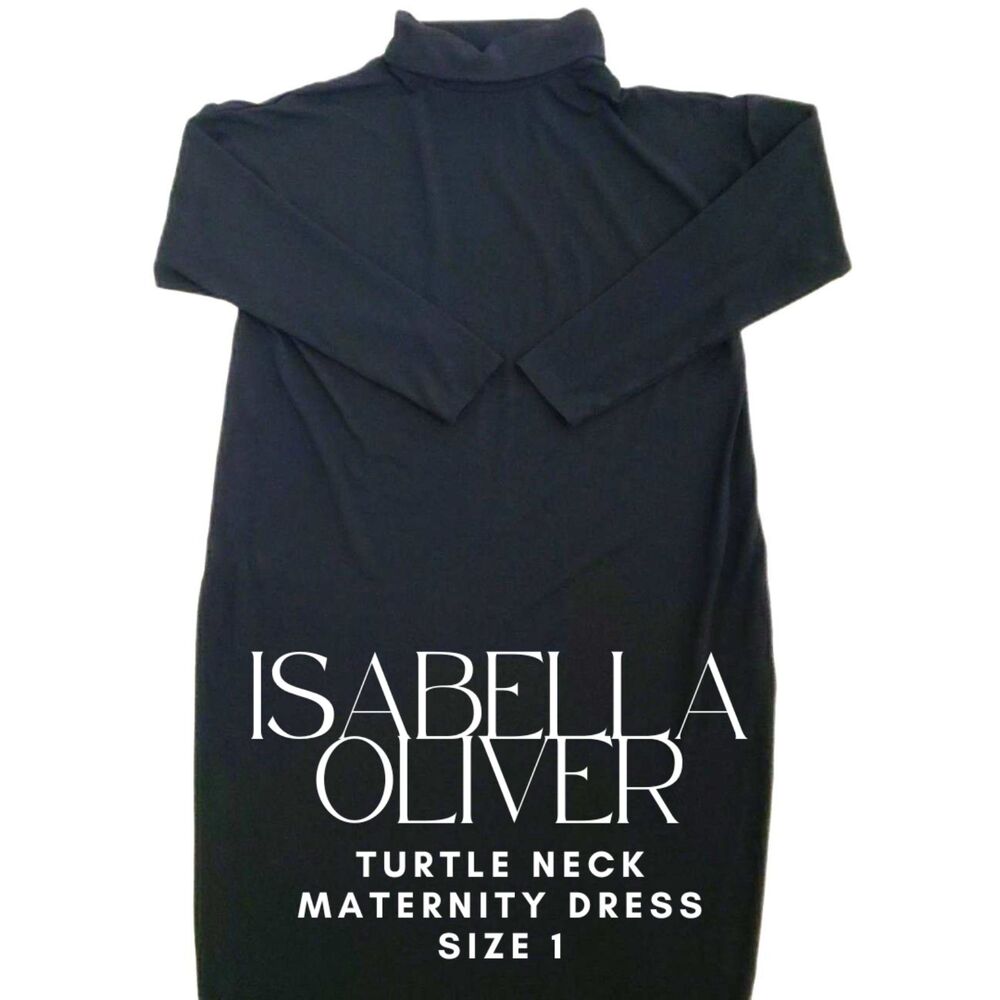 Isabella Oliver Women Black Turtle Neck Maternity Dress Size 1 - Picture 1 of 8